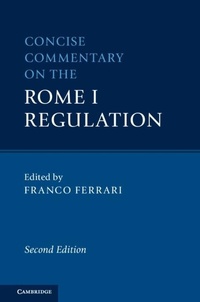 Enlarge image Cover: Concise Commentary on the Rome I Regulation - Cambridge University Press
