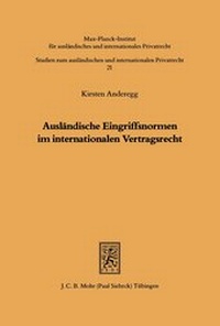 Bild: Auslaendische Eingriffsnormen im internationalen Vertragsrecht - Mohr Siebeck