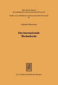 Bild: Das internationale Wechselrecht - Mohr Siebeck