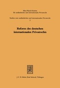 Bild: Reform des deutschen internationalen Privatrechts - Mohr Siebeck