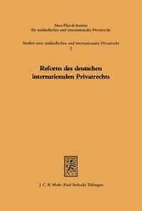 Bild: Reform des deutschen internationalen Privatrechts - Mohr Siebeck