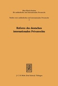 Cover: Reform des deutschen internationalen Privatrechts - Mohr Siebeck