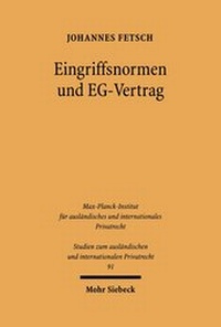Bild: Eingriffsnormen und EG-Vertrag - Mohr Siebeck