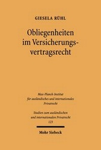 Bild: Obliegenheiten im Versicherungsvertragsrecht - Mohr Siebeck