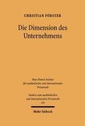 Cover: Die Dimension des Unternehmens - Mohr Siebeck