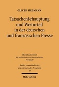 Bild: Tatsachenbehauptung und Werturteil in der deutschen und franzoesischen Presse - Mohr Siebeck