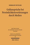Bild: Geldansprueche bei Persoenlichkeitverletzungen durch Medien - Mohr Siebeck