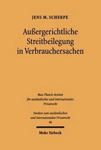 Abbildung von: Aussergerichtliche Streitbeilegung in Verbrauchersachen - Mohr Siebeck