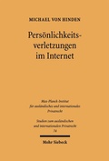 Cover: Pers&ouml;nlichkeitsverletzungen im Internet - Mohr Siebeck