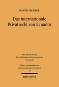 Bild: Das internationale Privatrecht von Ecuador - Mohr Siebeck