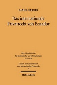 Bild: Das internationale Privatrecht von Ecuador - Mohr Siebeck