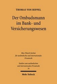 Abbildung von: Der Ombudsmann im Bank- und Versicherungswesen - Mohr Siebeck