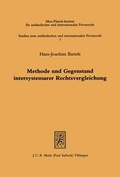Bild: Methode und Gegenstand intersystemarer Rechtsvergleichung - Mohr Siebeck
