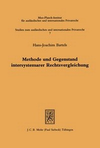 Bild: Methode und Gegenstand intersystemarer Rechtsvergleichung - Mohr Siebeck