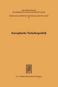 Abbildung von: Europaeische Verkehrspolitik - Mohr Siebeck