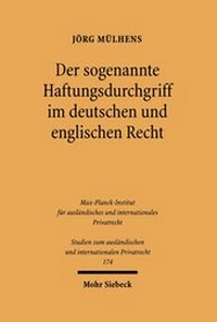 Abbildung von: Der sogenannte Haftungsdurchgriff im deutschen und englischen Recht - Mohr Siebeck