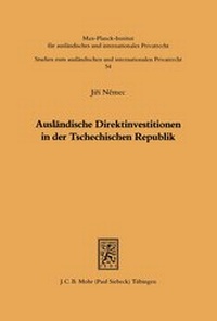 Bild: Auslaendische Direktinvestitionen in der Tschechischen Republik - Mohr Siebeck