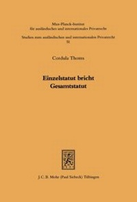 Bild: Einzelstatut bricht Gesamtstatut - Mohr Siebeck