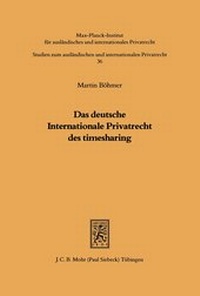 Bild: Das deutsche Internationale Privatrecht des Timesharing - Mohr Siebeck