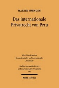 Bild: Das internationale Privatrecht von Peru - Mohr Siebeck
