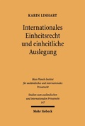 Cover: Internationales Einheitsrecht und einheitliche Auslegung - Mohr Siebeck