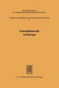 Bild: Unterhaltsrecht in Europa : e. Zwoelf-Laender-Studie - Mohr Siebeck