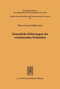 Bild: Gesetzliche Sicherungen des vorleistenden Verk&auml;ufers - Mohr Siebeck