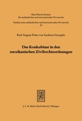 Bild: Das Konkubinat in den mexikanischen Zivilrechtsordnungen - Mohr Siebeck
