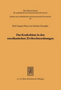 Bild: Das Konkubinat in den mexikanischen Zivilrechtsordnungen - Mohr Siebeck