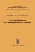 Bild: Das Konkubinat in den mexikanischen Zivilrechtsordnungen - Mohr Siebeck