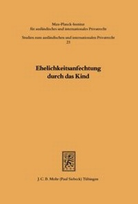 Bild: Ehelichkeitsanfechtung durch das Kind - Mohr Siebeck
