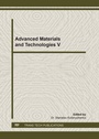 Cover: Advanced Materials and Technologies V - Trans Tech Publications Ltd