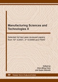 Cover: Manufacturing Sciences and Technologies X - Trans Tech Publications Ltd