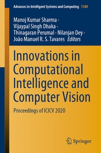 Enlarge image Cover: Innovations in Computational Intelligence and Computer Vision - Springer