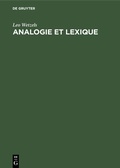 Cover: Analogie et Lexique - De Gruyter