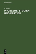 Cover: Probleme, Studien und Partien - De Gruyter