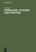 Cover: Probleme, Studien und Partien - De Gruyter