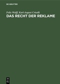 Cover: Das Recht der Reklame - De Gruyter