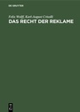 Cover: Das Recht der Reklame - De Gruyter