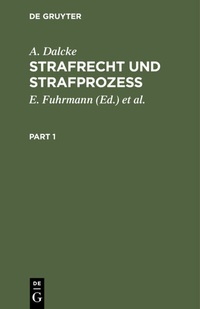 Abbildung von: Strafrecht und Strafprozeß - De Gruyter