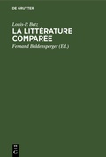 Bild: La litt&eacute;rature compar&eacute;e - De Gruyter