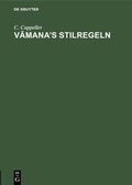 Cover: Vamana's Stilregeln - De Gruyter