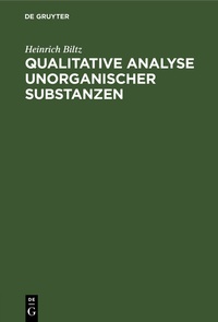 Bild: Qualitative Analyse unorganischer Substanzen - De Gruyter