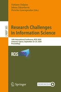 Cover: Research Challenges in Information Science - Springer