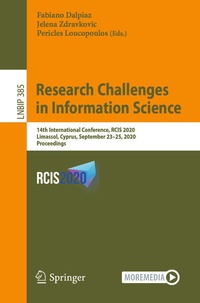 Enlarge image Cover: Research Challenges in Information Science - Springer