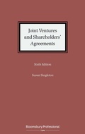 Cover: Joint Ventures and Shareholders' Agreements - Bloomsbury Professional