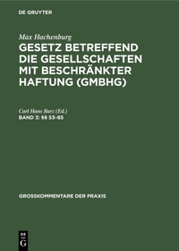 Abbildung von: §§ 53-85 - De Gruyter
