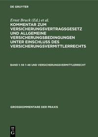 Abbildung von: §§ 1-48 und Versicherungsvermittlerrecht - De Gruyter