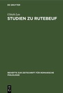 Cover: Studien zu Rutebeuf - De Gruyter