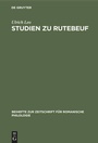 Cover: Studien zu Rutebeuf - De Gruyter